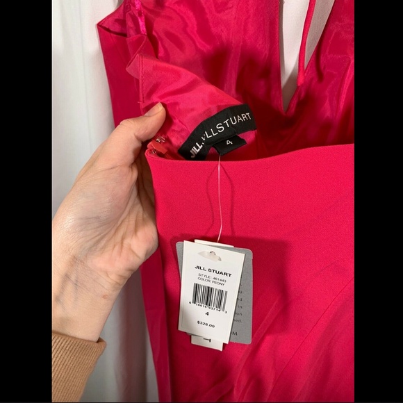 NWT $328 Jill Jill Stuart Halter Crepe Gown Peony - Picture 7 of 8